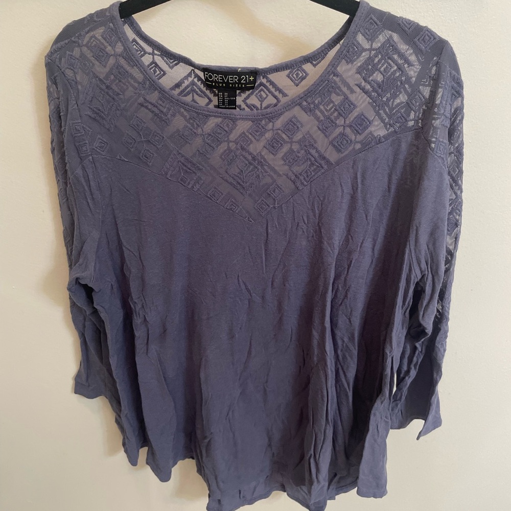 Forever 21 Women's Purple Lace Top